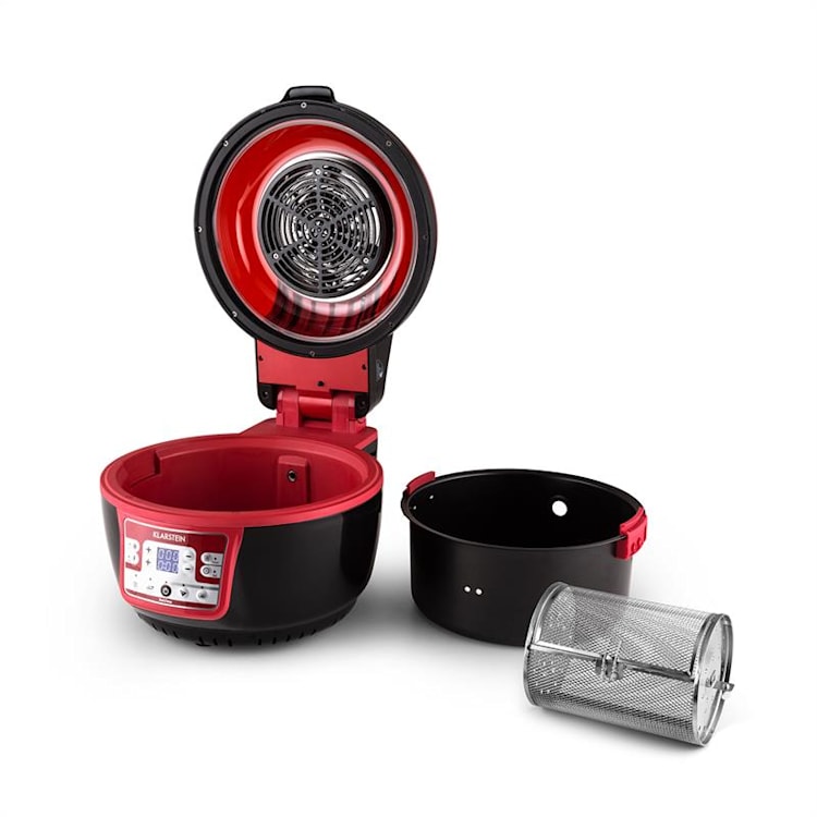 VitAir Turbo friteuse à air chaud 1400W grill cuisson 9L - rouge/noir Rouge
