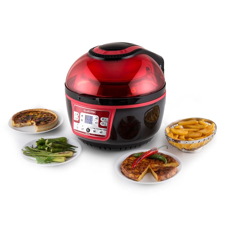 VitAir Turbo friteuse à air chaud 1400W grill cuisson 9L - rouge/noir Rouge