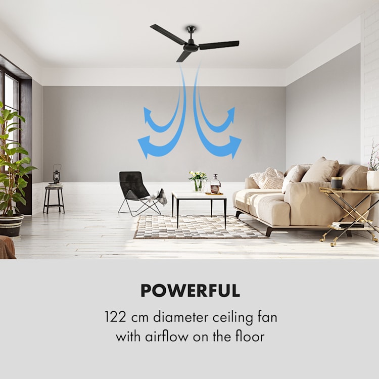 Spin Doctor ventilateur de plafond 122 cm 55 W 3 pales inox - noir Noir