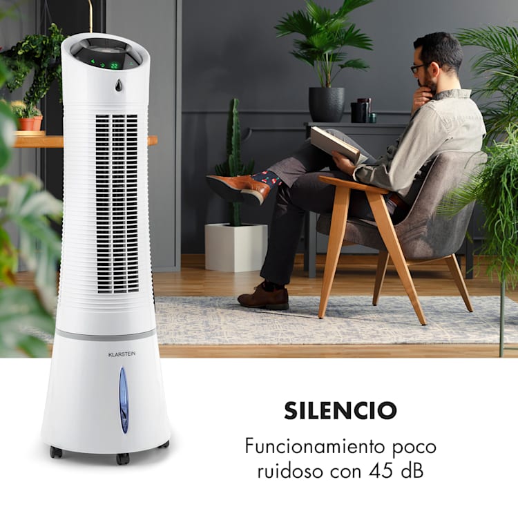 Skyscraper Ice enfriador de aire 4 en 1 ventilador 210 m³/h 30 W oscilación mando a distancia móvil Blanco