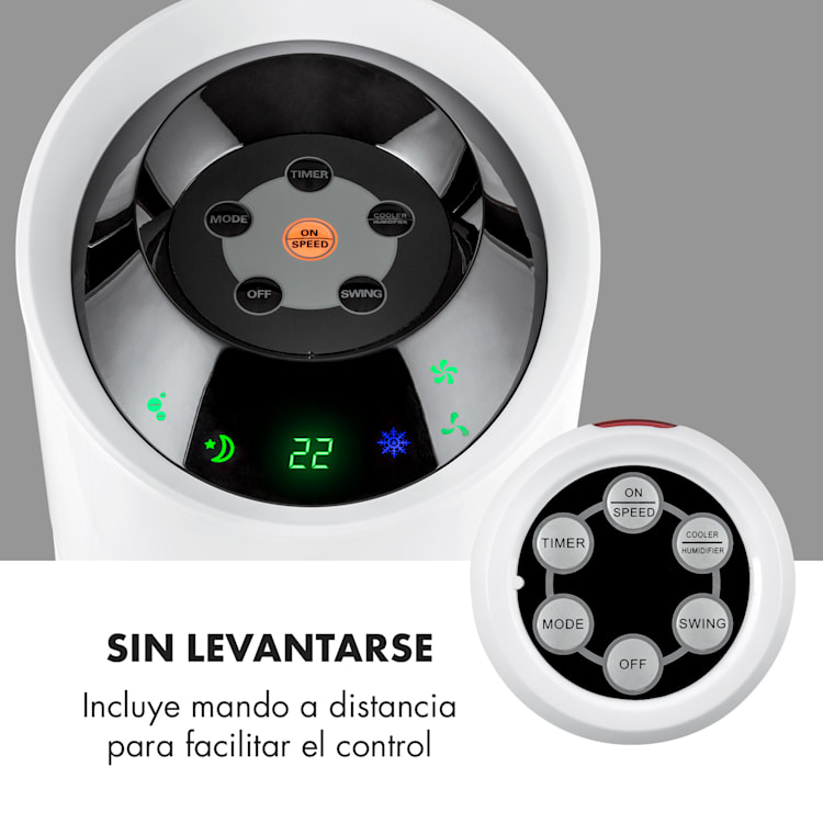 Skyscraper Ice enfriador de aire 4 en 1 ventilador 210 m³/h 30 W oscilación mando a distancia móvil Blanco