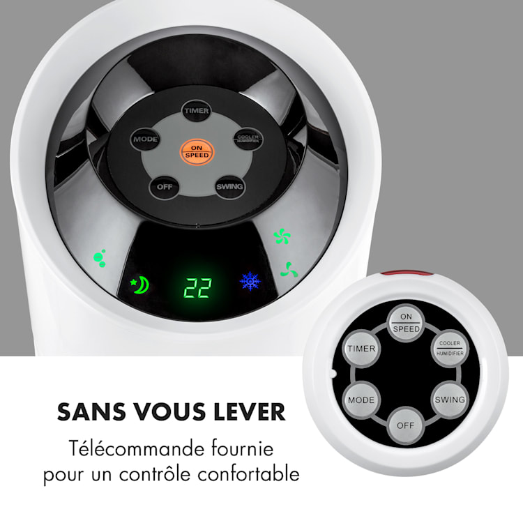 Skyscraper Ice Smart 4-in-1 luchtkoeler ventilator 210 m³/h 30 watt oscillatie mobiel afstandsbediening Wit