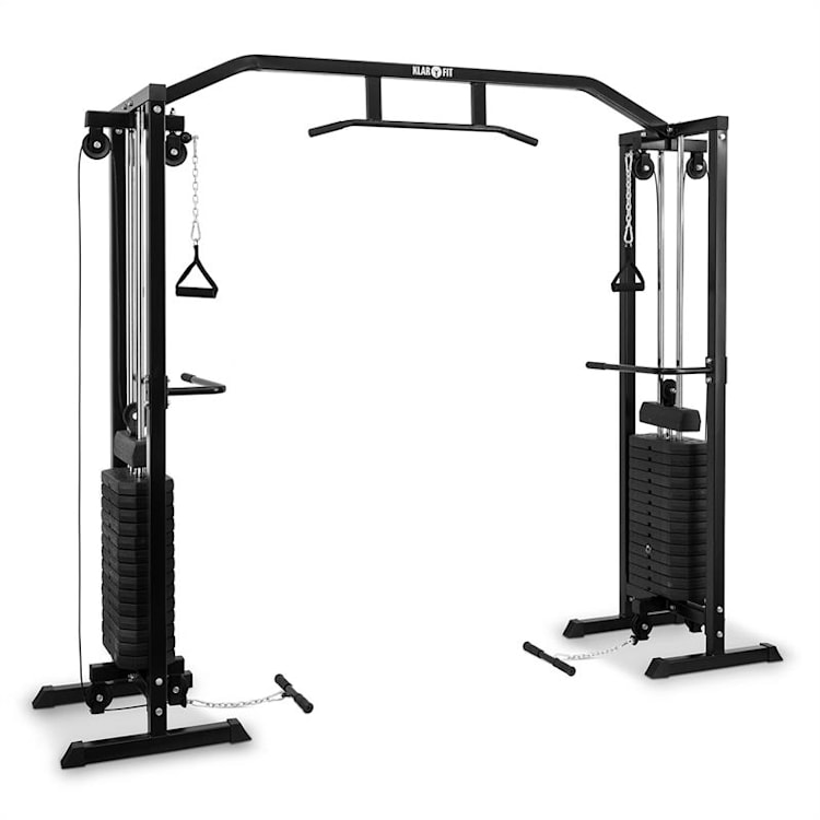 Cablefit, posilovací věž, přemostění, 2 x 77 kg, se 2 kladkami, ocel, černá Černá
