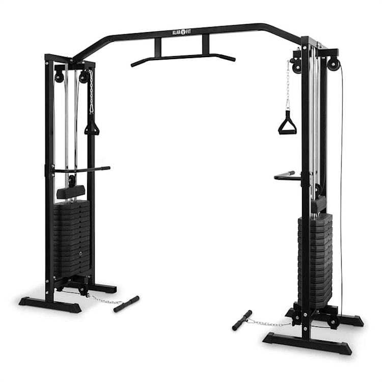 Cablefit, posilovací věž, přemostění, 2 x 77 kg, se 2 kladkami, ocel, černá Černá