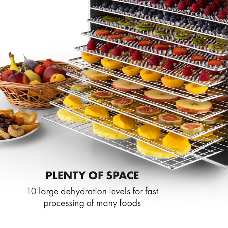 Desidratador Automático Jerky Steel 10 Fruit 10 prateleiras 1000 W Área: 1,5 m² Temporizador 10 rateleiras