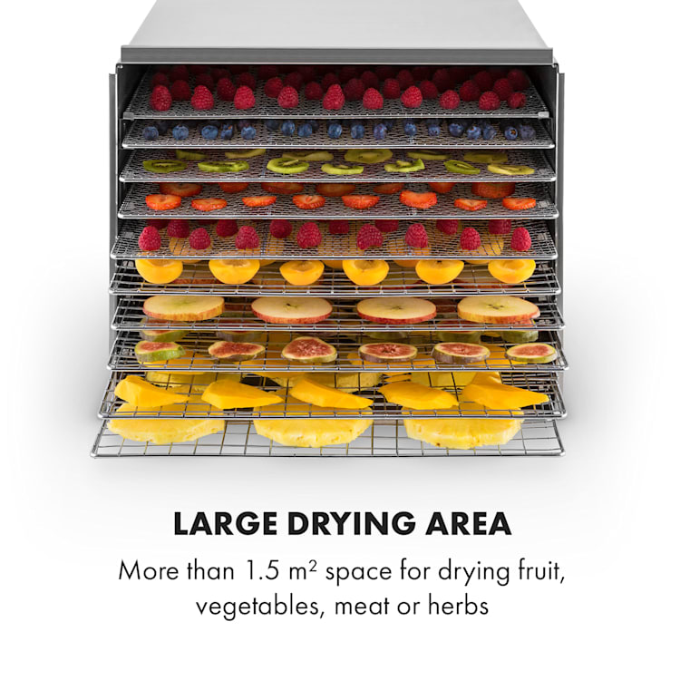 Desidratador Automático Jerky Steel 10 Fruit 10 prateleiras 1000 W Área: 1,5 m² Temporizador 10 rateleiras