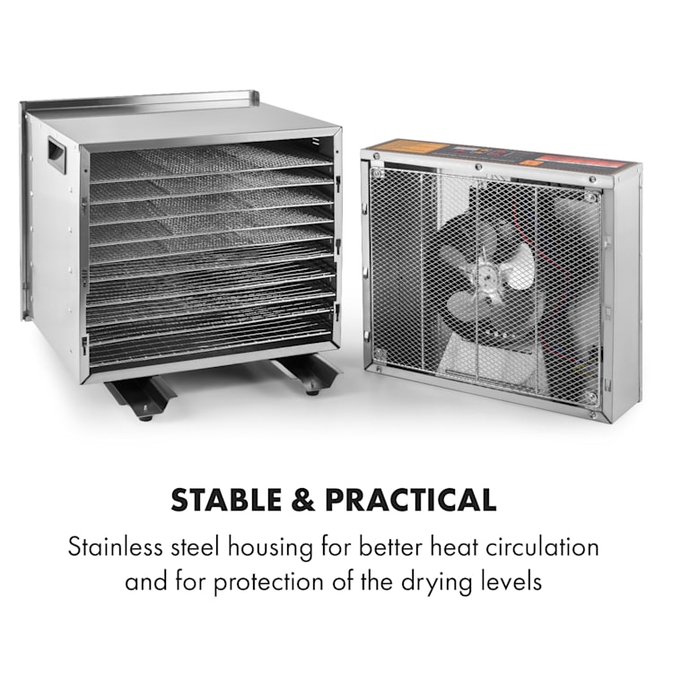 Desidratador Automático Jerky Steel 10 Fruit 10 prateleiras 1000 W Área: 1,5 m² Temporizador 10 rateleiras