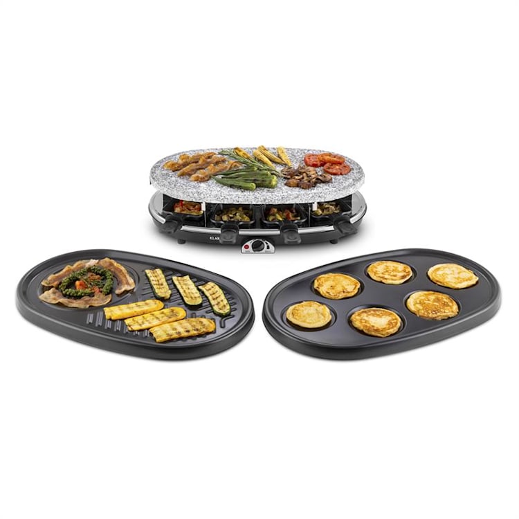 All-U-Can-Grill Raclette 4-in-1 Pancake Crêpes Steinplatte 8 Personen