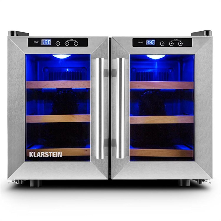 Reserva Saloon Frigorífico Garrafeira LED 12 Garrafas 40 Litros Aço Inox