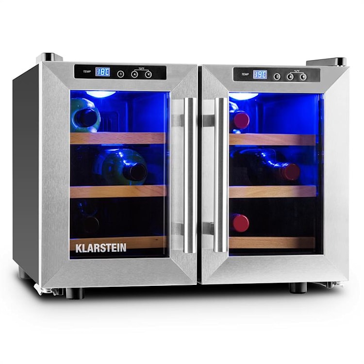 Reserva Saloon Frigorífico Garrafeira LED 12 Garrafas 40 Litros Aço Inox