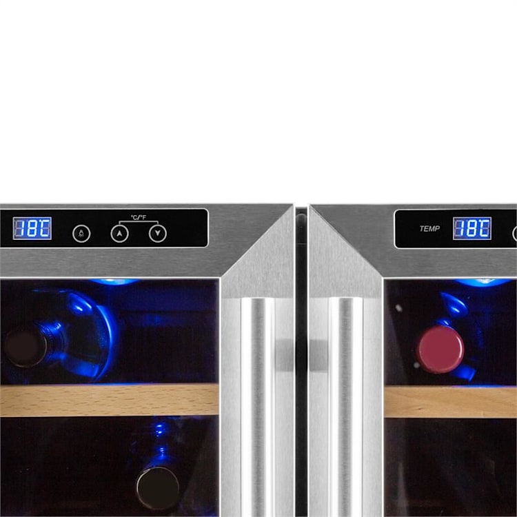 Reserva Saloon Frigorífico Garrafeira LED 12 Garrafas 40 Litros Aço Inox