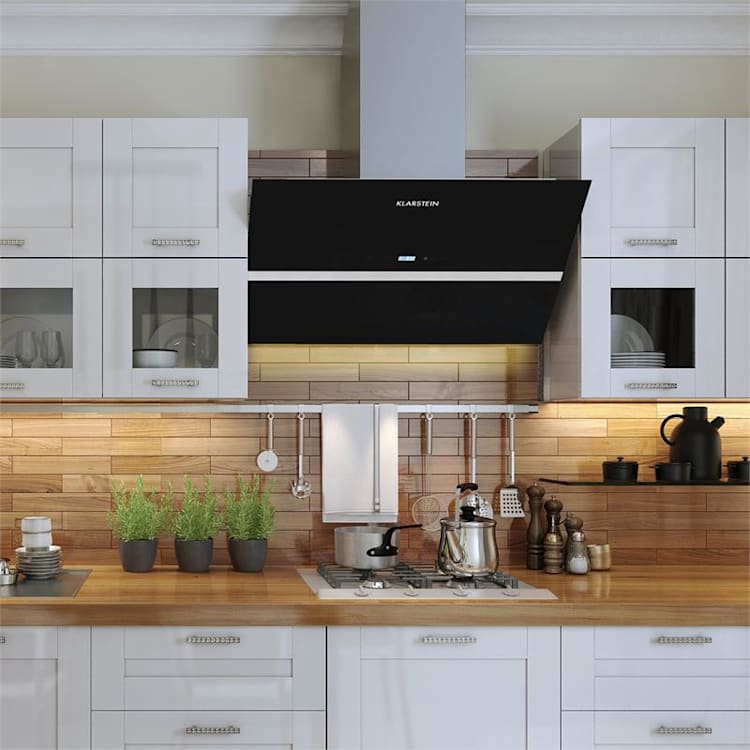 Aurea VII Extractor de Fumos Campânula Ecrã de Toque Vidro 90cm 700m³/h 195W Preto 90 | Preto
