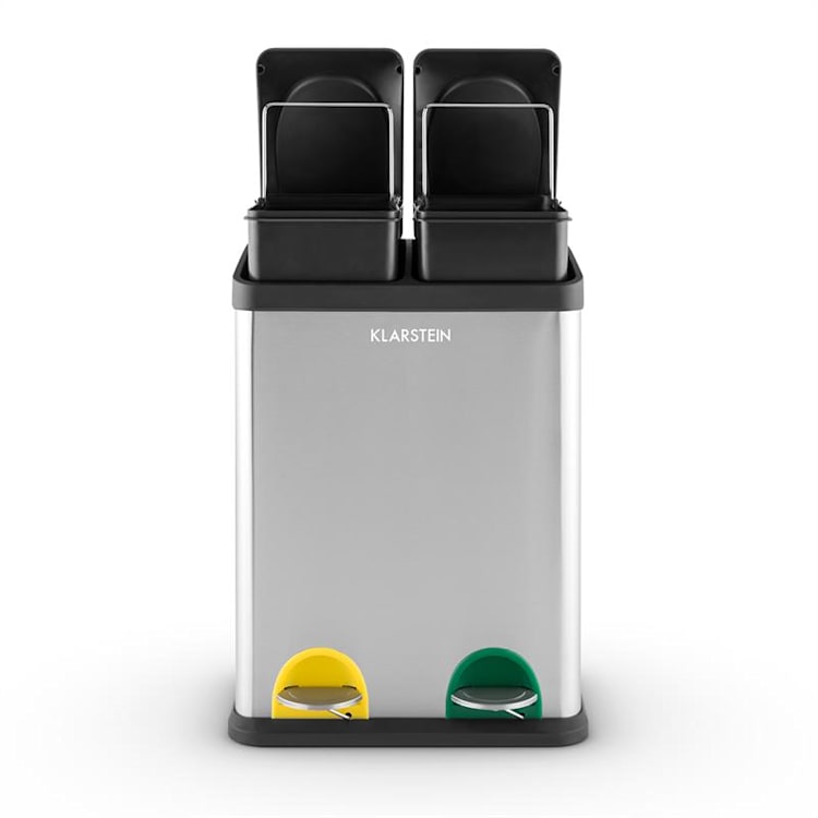 Ecosystème 2x18 Poubelle à pédale inox 36L recyclage écologie