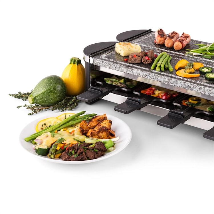Tenderloin 100 Raclette-grill 1200W 8 personnes 2x plaques en pierre naturelle