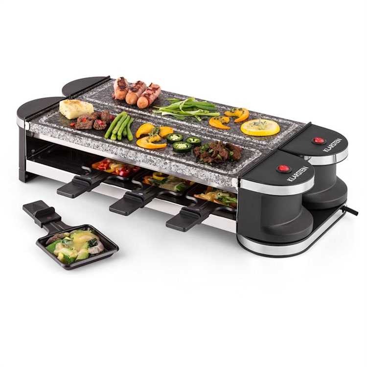 Tenderloin 100 Raclette-grill 1200W 8 personnes 2x plaques en pierre naturelle