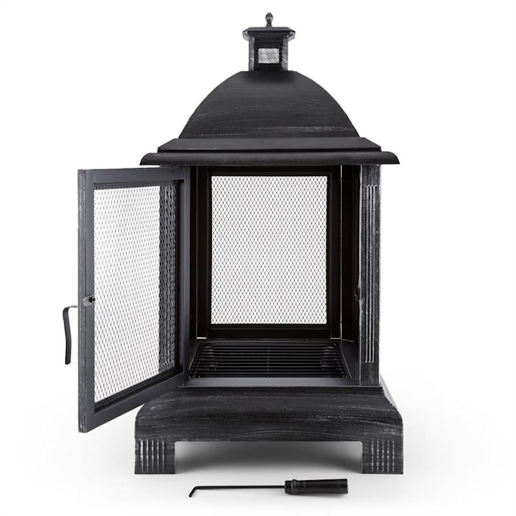 Loreo Chimenea para jardín Brasero Farol Acero pavonado