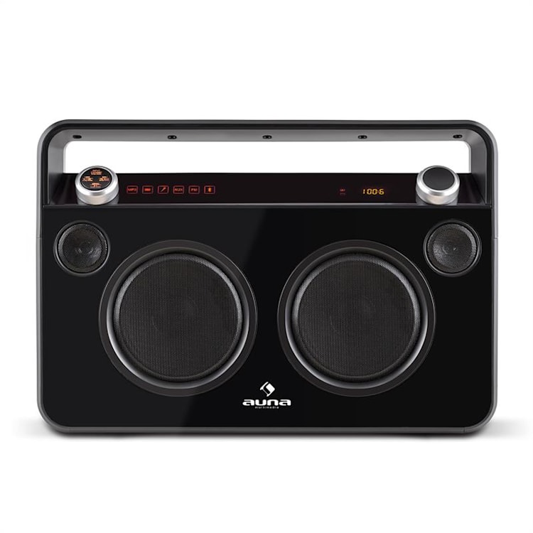 Bebop Ghettoblaster USB Bluetooth AUX MIC Batteria Nero