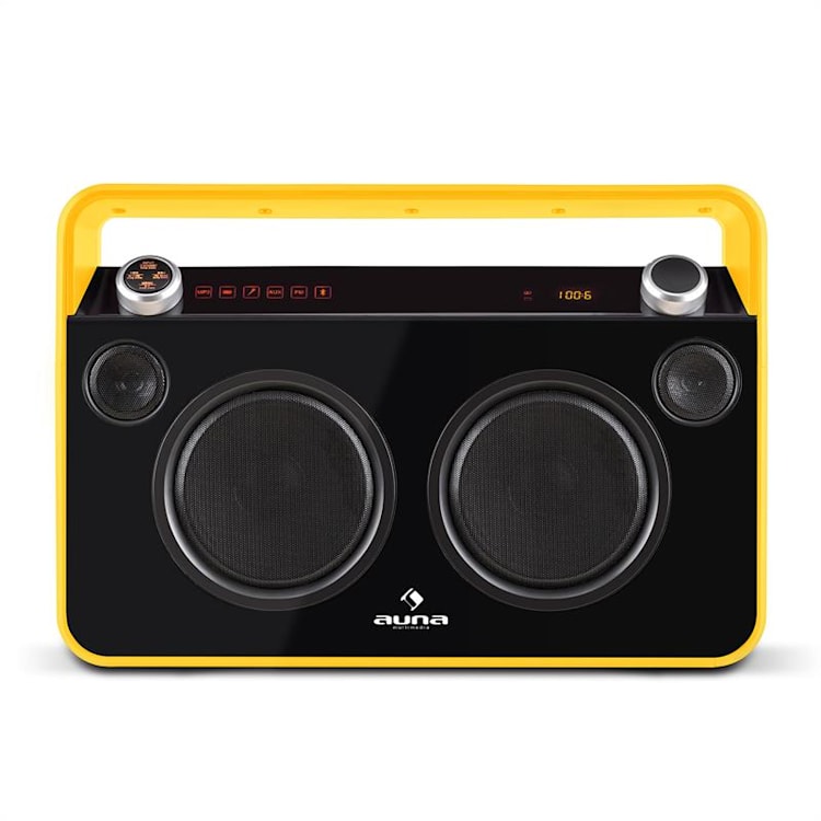 Bebop Equipo de sonido USB Bluetooth AUX MIC Batería Amarillo