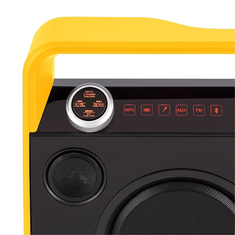 Bebop Equipo de sonido USB Bluetooth AUX MIC Batería Amarillo
