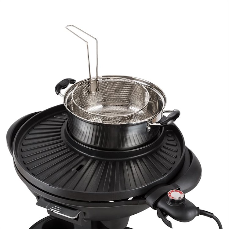 Grillpot Elektrogrill 1600W Standgrill Tischgrill 40cm Grill Gusseisen