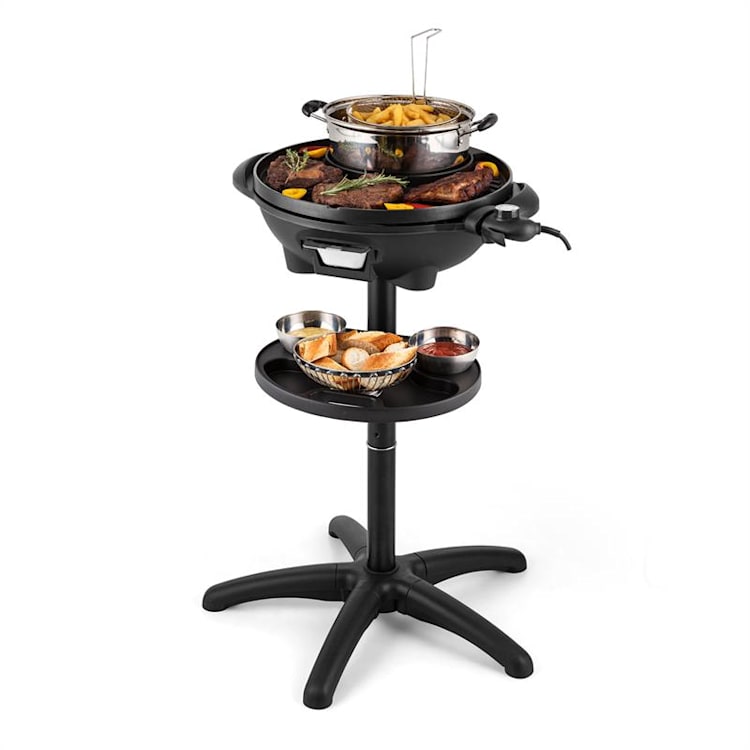 Grillpot Elektrogrill 1600W Standgrill Tischgrill 40cm Grill Gusseisen
