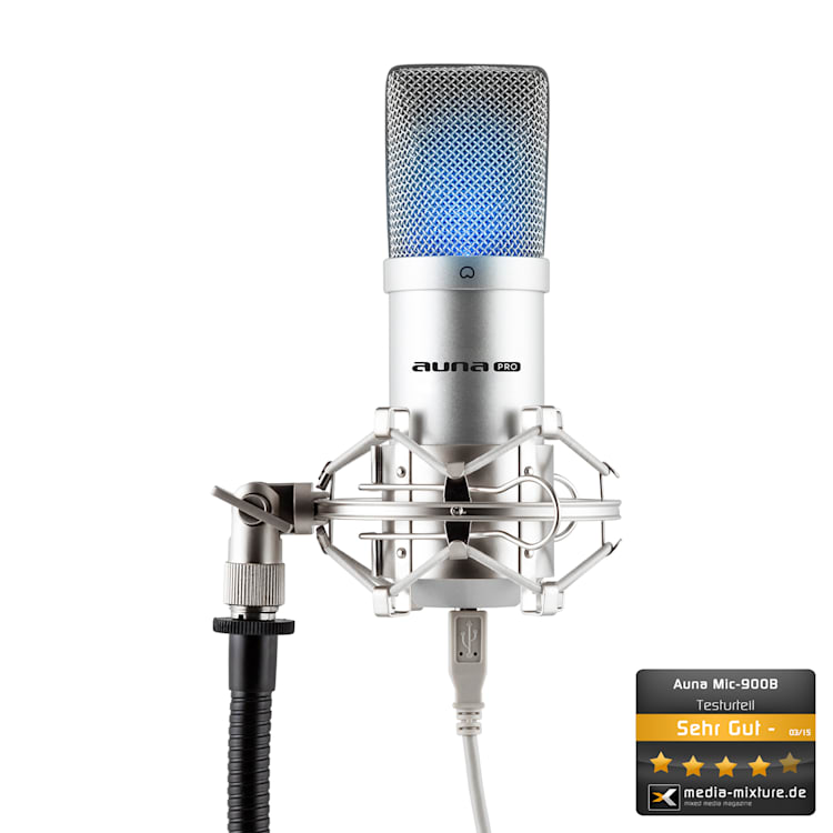 MIC-900-LED USB Condensatore Microfono Argento Rene LED Argento metallizzato | Argento