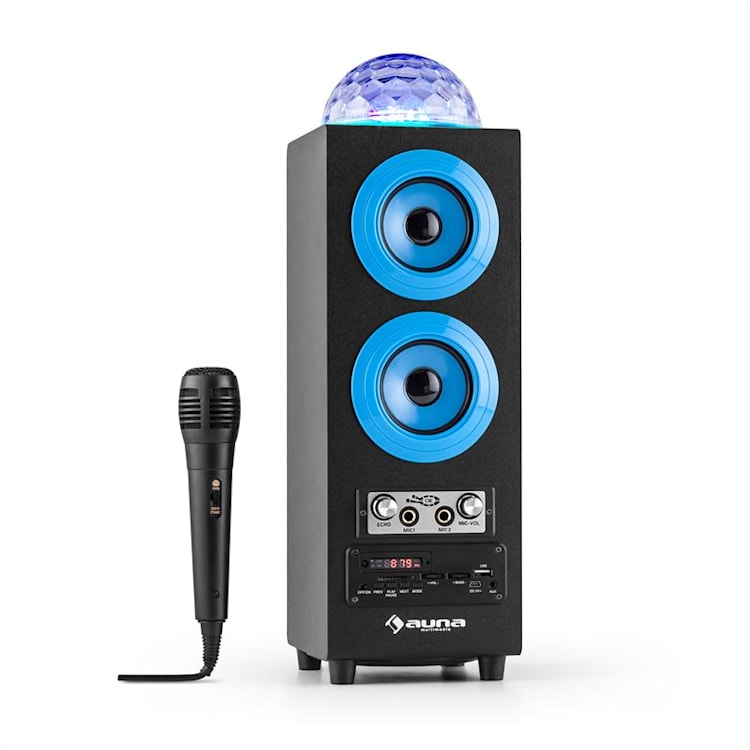 DiscoStar Blue Altoparlante portatile 2.1 Bluetooth USB SD Batt. LED Micro
