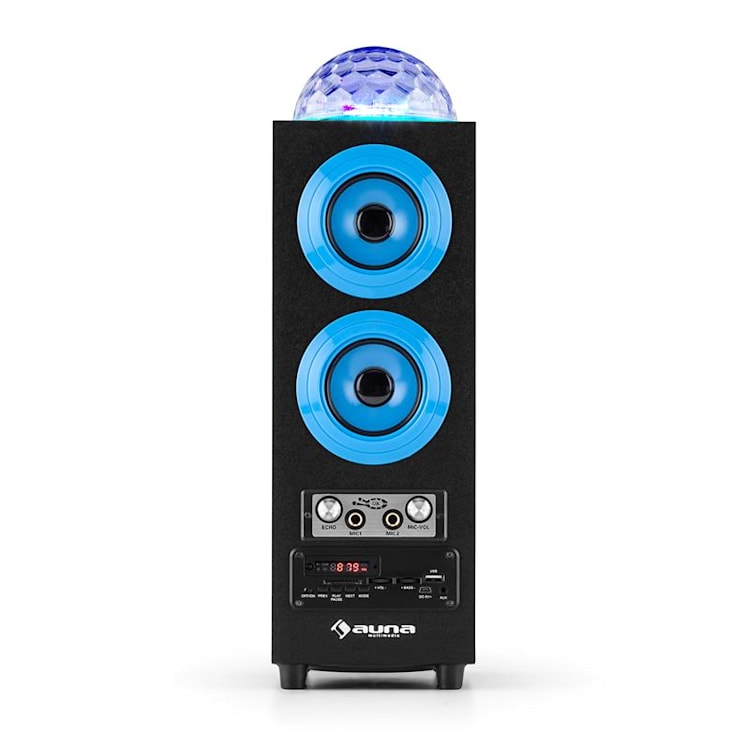 DiscoStar Blue Altoparlante portatile 2.1 Bluetooth USB SD Batt. LED Micro