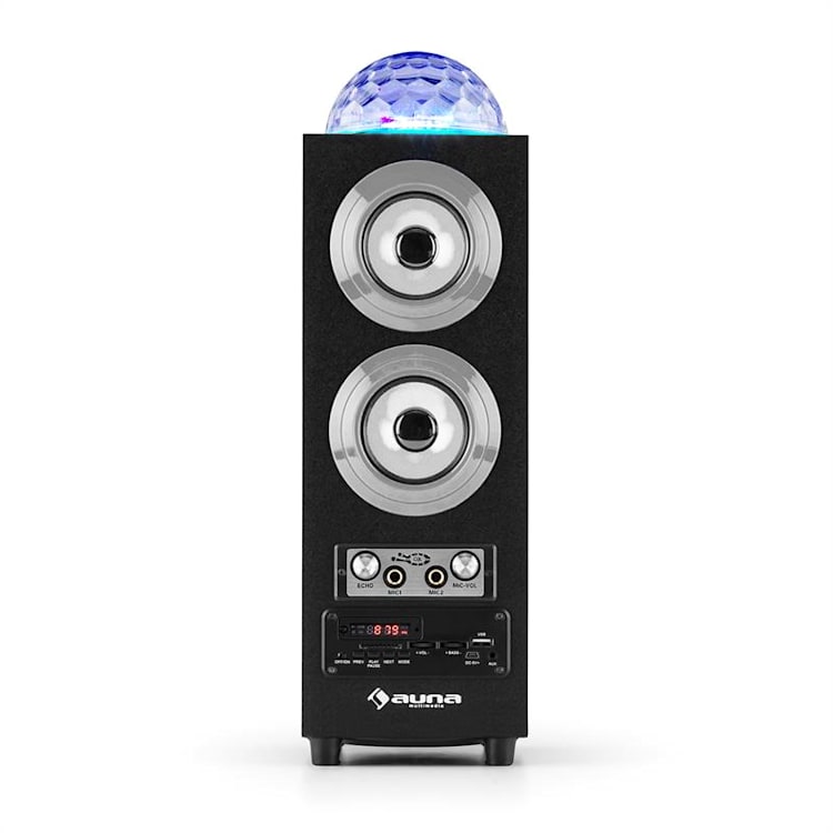 DISKOSTAR SILVER, PRENOSNI BLUETOOTH ZVOČNIK, USB, BATERIJA, LED, MIKROFON Srebrna