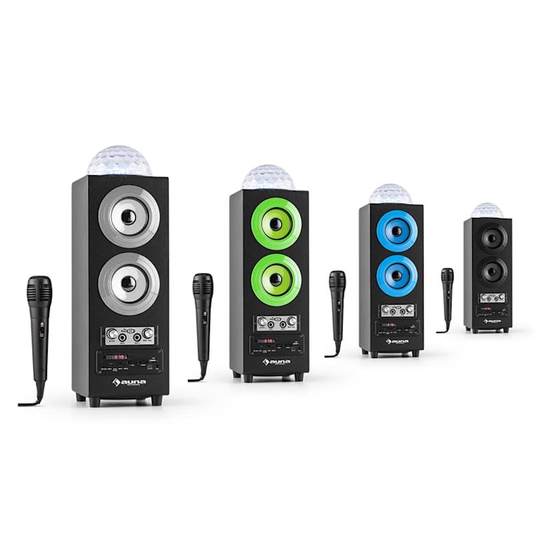 DISKOSTAR SILVER, PRENOSNI BLUETOOTH ZVOČNIK, USB, BATERIJA, LED, MIKROFON Srebrna