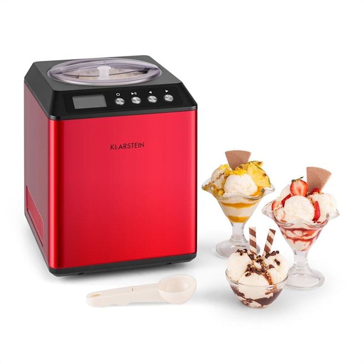 Vanilla Sky Macchina per Gelato Compressore 2l 180W Acciaio Rosso rosso