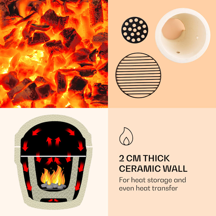 Kamado gratar ceramica Grill 11 " BBQ negru