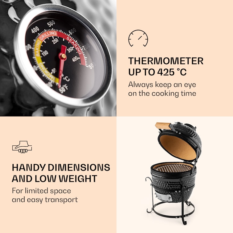 Kamado gratar ceramica Grill 11 " BBQ negru