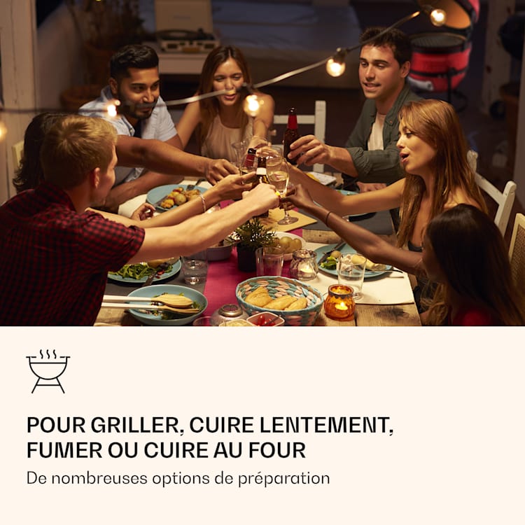 Princesize Kamado-Grill Barbecue en céramique Grille de barbecue en acier inoxydable Barbecue fumoir BBQ rouge Rouge