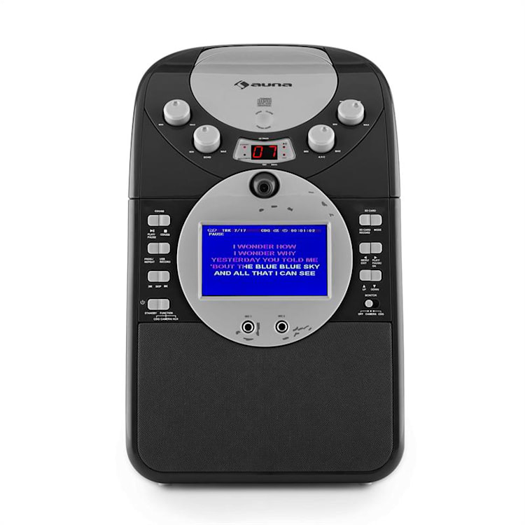ScreenStar, čierny, karaoke systém, kamera, CD, USB, SD, MP3, vrátane 2 mikrofónov