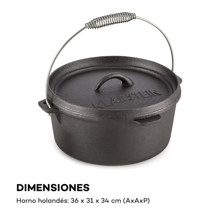 Hotrod 85 Olla de hierro Olla de BBQ 9 qt / 8,5 L Hierro fundido negro 8,5 L