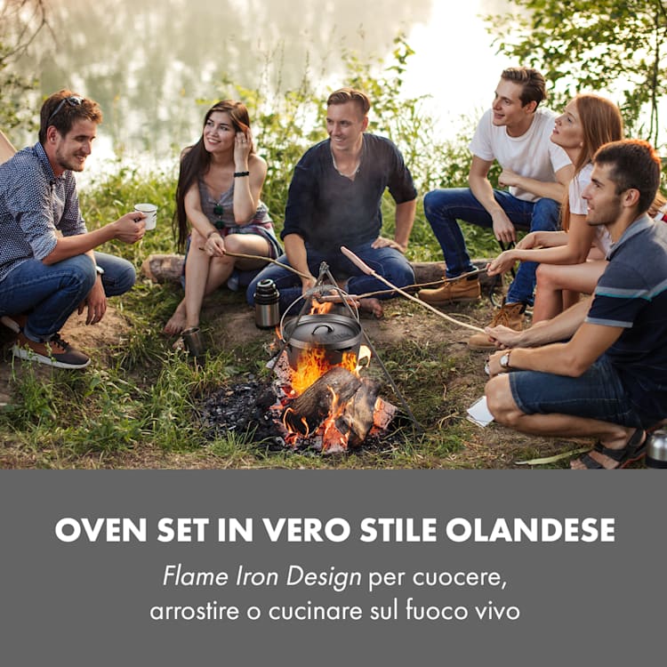 Hotrod 85 Dutch Oven Pentola BBQ 9 quarti / 8,5 litri Ghisa Nero