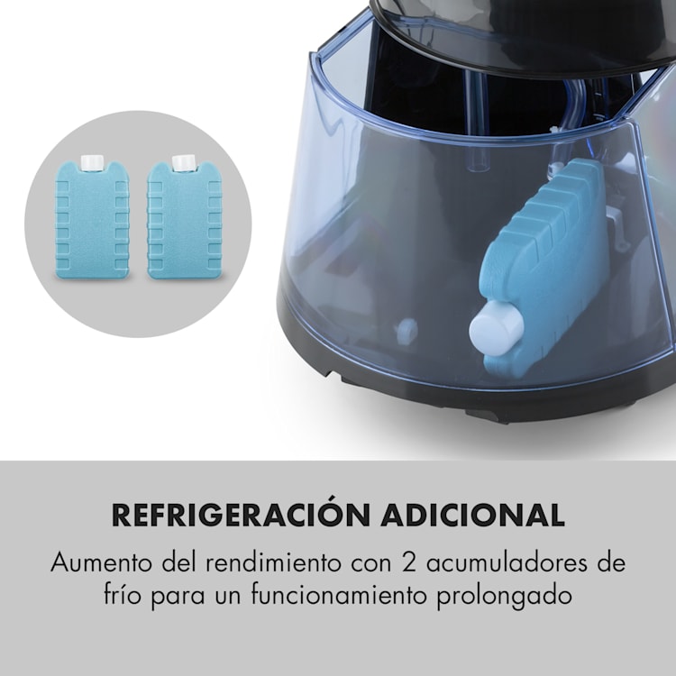 Skyscraper Ice enfriador de aire 4 en 1 ventilador 210 m³/h 30 W oscilación mando a distancia móvil Ice | Negro / Plata Metálica