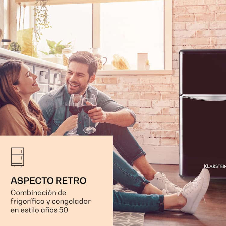 Combi frigorífico y congelador Monroe 61/24 litros 0 - 10 °C 70 vatios Negro