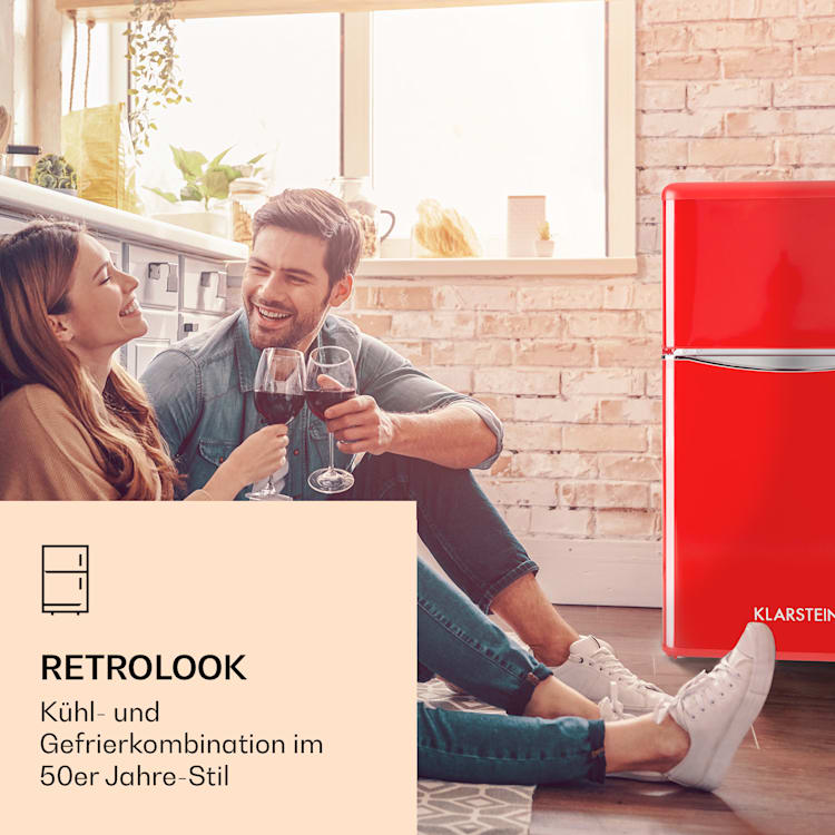 Monroe Kühl- & Gefrierkombination 61/24 Liter 0 - 10 °C 70 Watt Rot