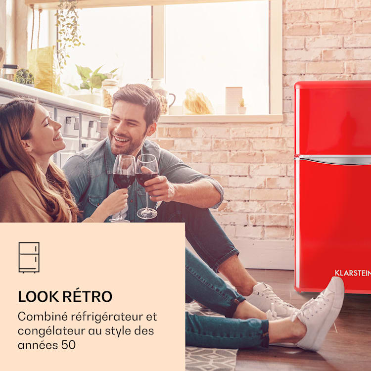 Monroe koel-vriescombinatie 61/24 liter 0 - 10 °C 70 watt Rood