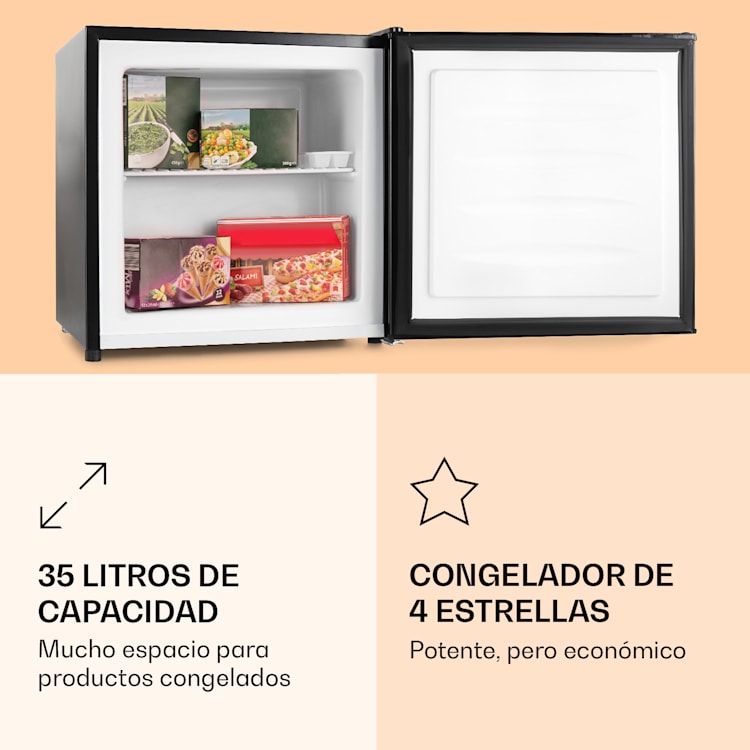 Congelador Garfield, congelador en forma de cubo, 4 estrellas, 35 L, 65 W, 2 niveles 35 L | Negro
