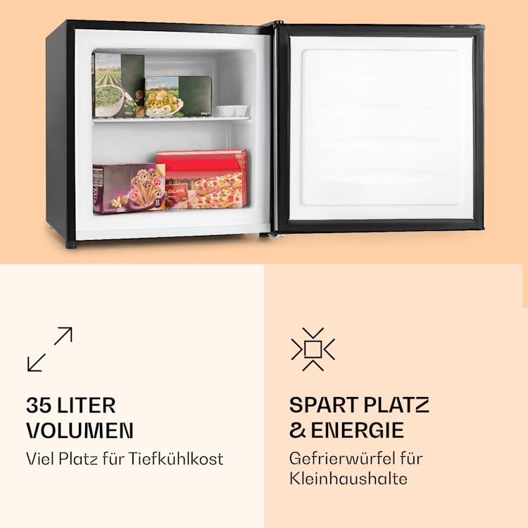 Garfield Gefrierschrank Gefrierwürfel 35 L 65 W 2 Etagen Edelstahl 35 Ltr | Silber