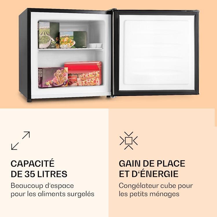 Garfield Congélateur Cube 4-étoiles 35 L 65 W 2 niveaux Acier Inoxydable 35 L | Argent