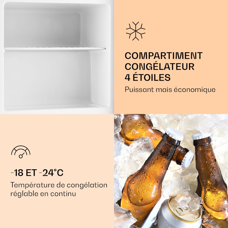 Garfield Congélateur Cube 4-étoiles 35 L 65 W 2 niveaux Acier Inoxydable 35 L | Argent