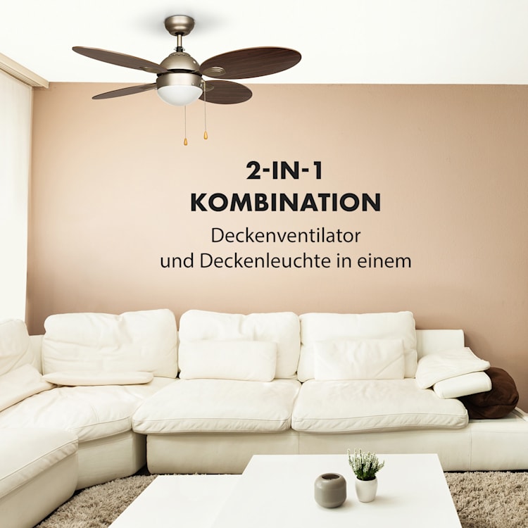 Valderama Deckenventilator & Lampe Ø 42" (107 cm ) 7480 m³/h 55 dB Palisander