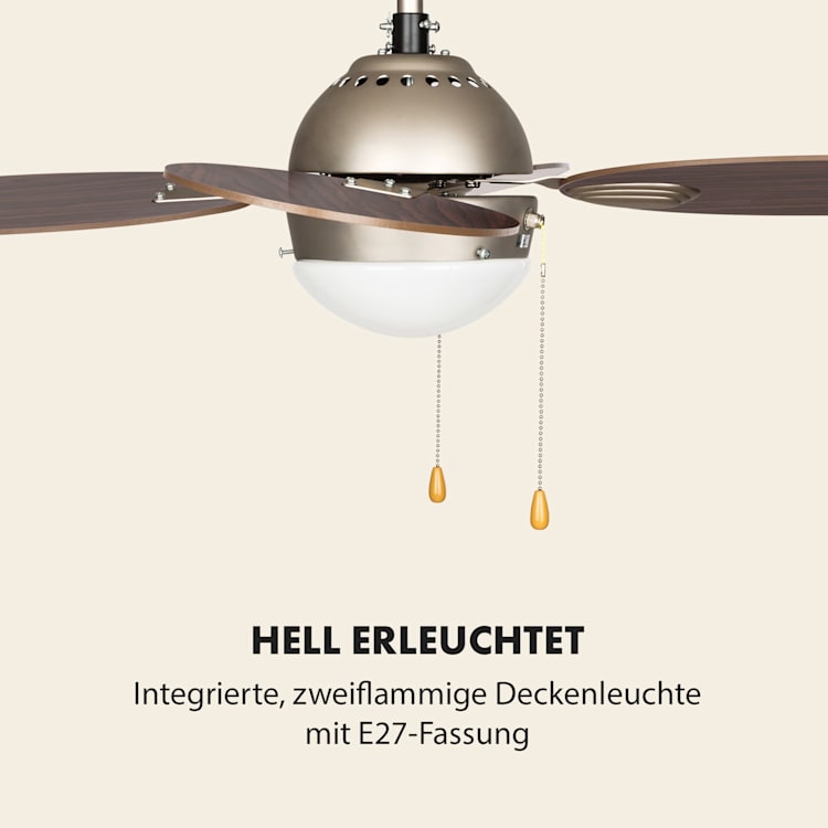 Valderama Deckenventilator & Lampe Ø 42" (107 cm ) 7480 m³/h 55 dB Palisander