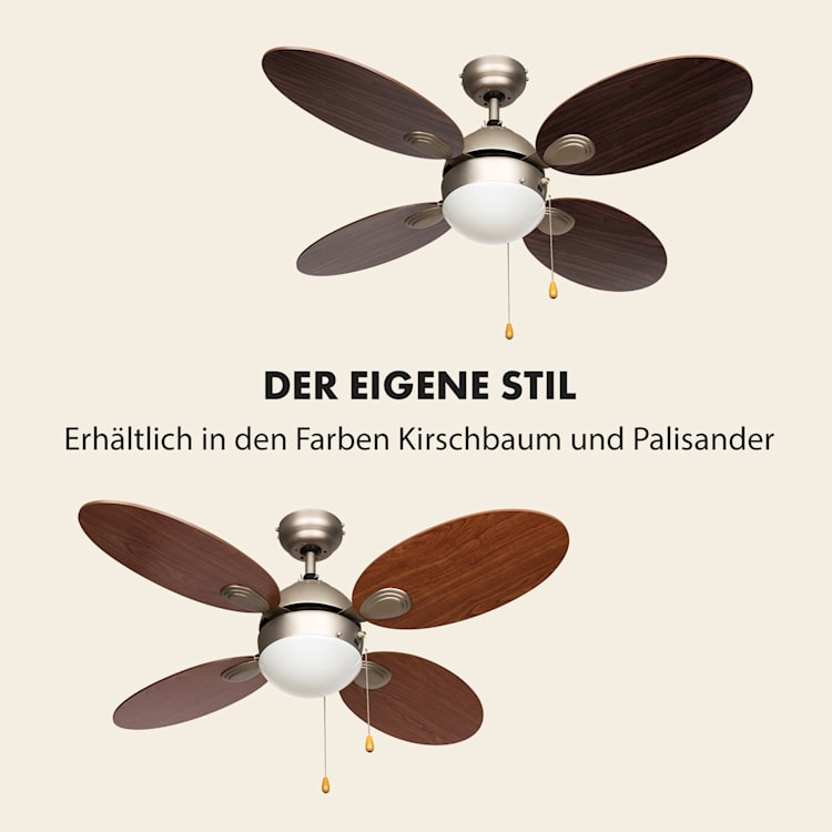 Valderama Deckenventilator & Lampe Ø 42" (107 cm ) 7480 m³/h 55 dB Palisander