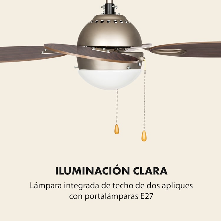 Valderama Ventilador de techo 2 en 1 de 42" 60W Lámpara de techo Palisandro Palisandro
