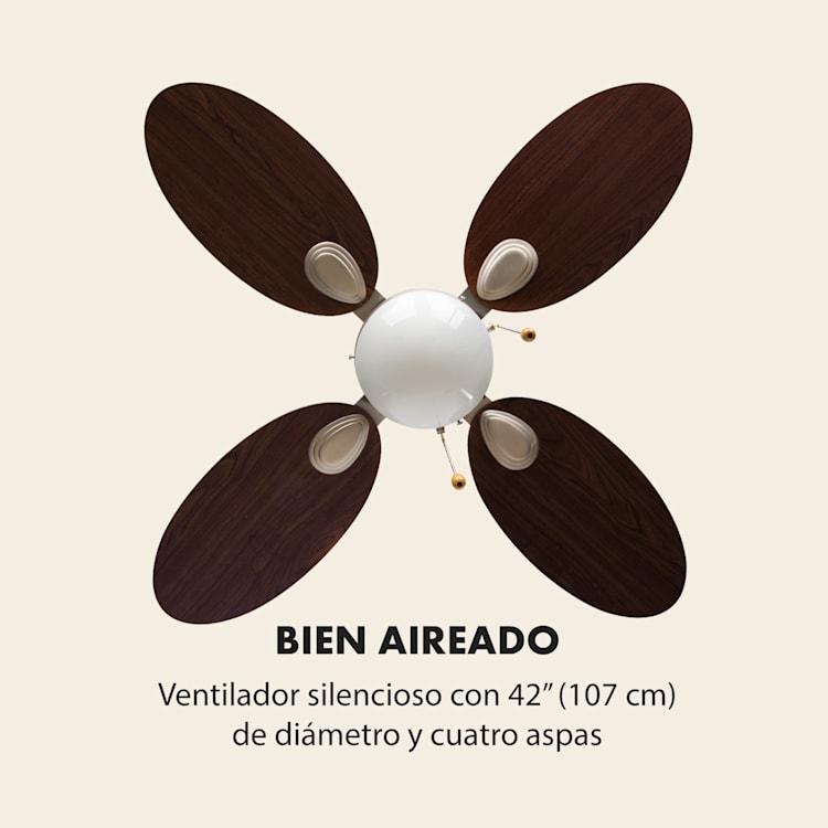 Valderama Ventilador de techo 2 en 1 de 42" 60W Lámpara de techo Palisandro Palisandro